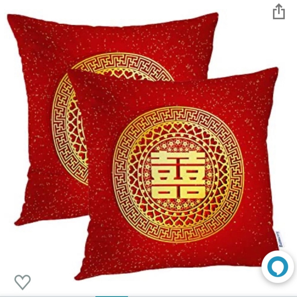 Double happiness red pillowcases